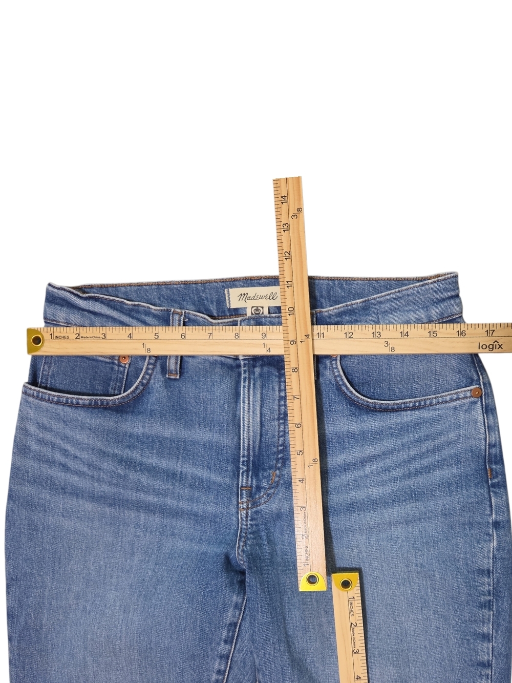 Madewell Medium Blue Denim Straight Leg Jeans Size 28 - Picture 9 of 15